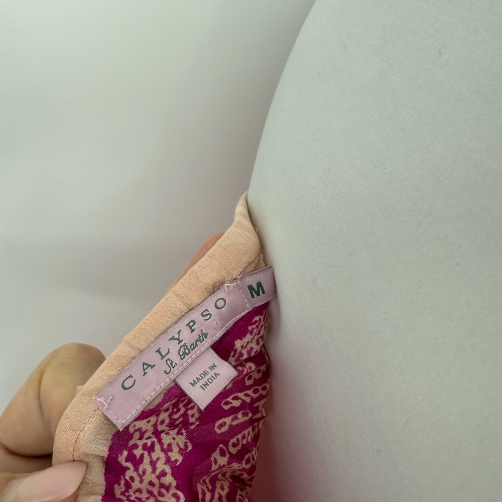 Calypso St. Barth Pink Silk Maxi Dress - Picture 5 of 6